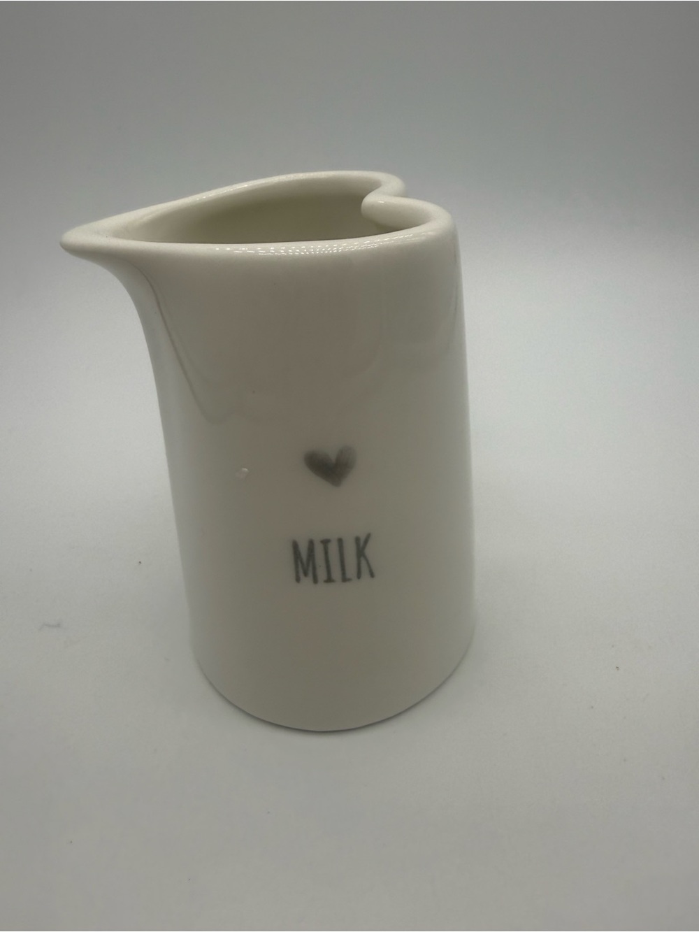Potter's Studio Heart Shaped Rim Milk Pitcher Creamer Ceramic White Farmhouse